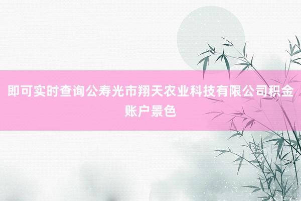 即可实时查询公寿光市翔天农业科技有限公司积金账户景色